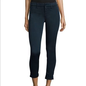 J brand Luxe Sateen Anja cuffed crop skinny jeans
